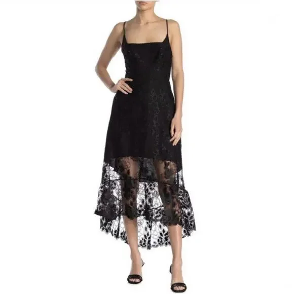 abs allen schwartz lace dress ABS by Allen Schwartz Velvet Dress - Long Sleeve with Lace